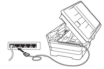 Where is the USB/Ethernet port on the machine? | Brother