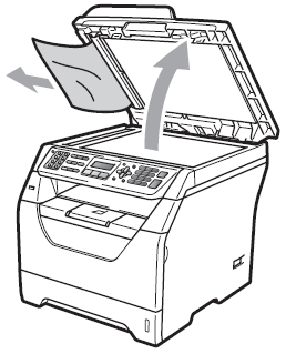 jammed under the document cover