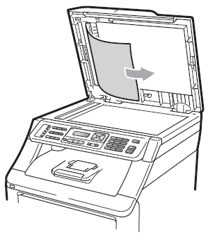 jammed under the document cover