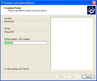 Scan a document using "Scanner and Camera Wizard" in Windows XP | Brother