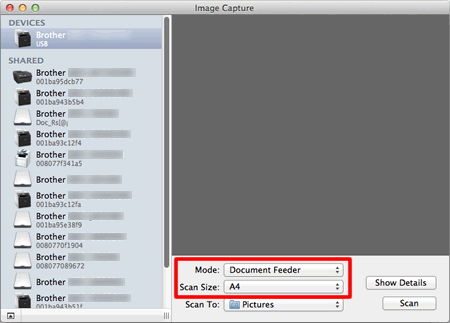Scan a document in Mac OS X 10.7. | Brother