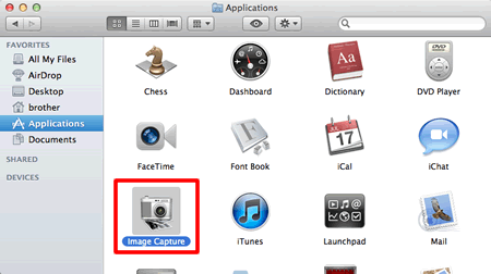 Scan a document in Mac OS X 10.7. | Brother