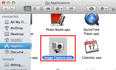 Launch the Image Capture.