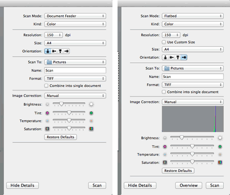 Puede ajustar la configuración de escaneo haciendo clic en Mostrar detalles (“Show Details”).