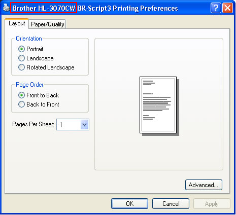 Printer Driver Name