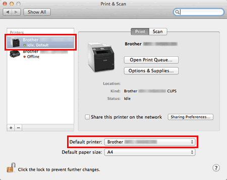 Print & Fax or Print & Scan Dialogue