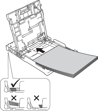 Ensure papers do not lift at back of tray