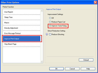 Improve Print Output - Improve Toner Fixing