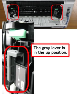 Gray levers in the up position