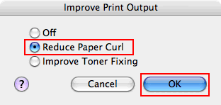 Reduce Paper Curl Mode