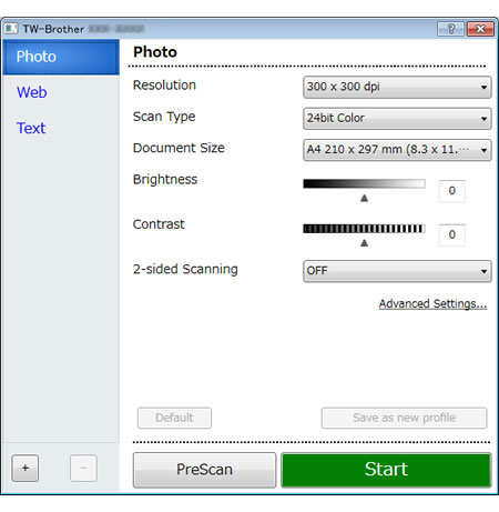 Scanner Setup dialog