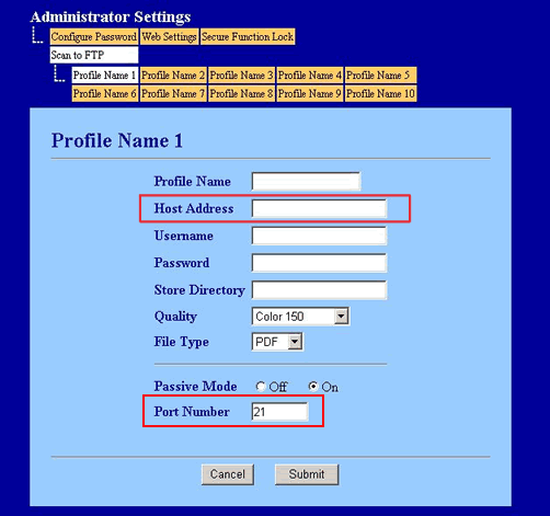 Let Utilfreds Snuble When scanning documents to an FTP server located locally on my network or  on the internet, I get a transmission error. | Brother