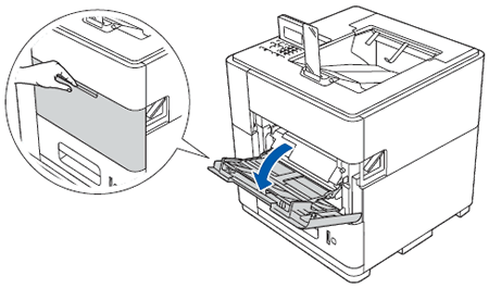 Open the MP tray and lower it gently.