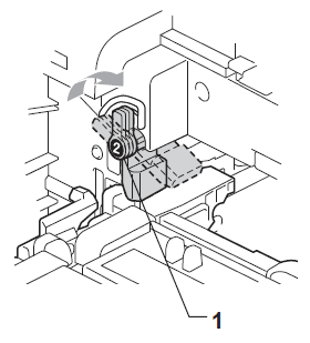 Turning the green lock lever