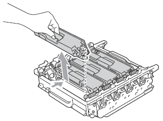 Pulling out the toner cartridge