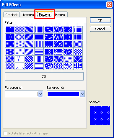 Click the Pattern tab
