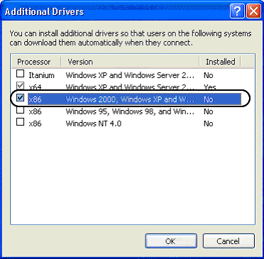 J'utilise Windows XP SP2 32 bit ou Windows Vista 32 bit. Je ne peux pas  imprimer dans un environnement en réseau partagé. Que puis-je faire? |  Brother