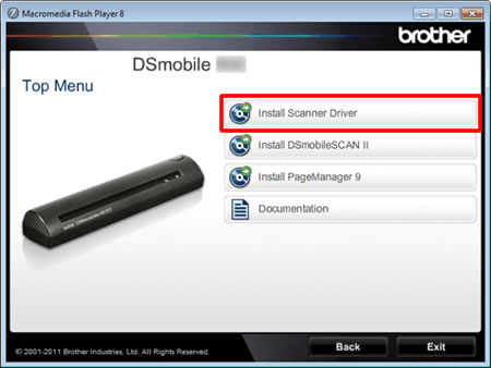 Installer le pilote du scanner (Pour Windows) | Brother