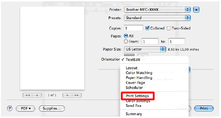 Elija Configuración de impresión (“Print Settings”)