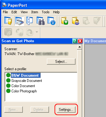 When I Try To Scan The A3 Ledger Size Document Using Scansoft Paperport 11se There Is Not An A3 Ledger Option In The Paper Size List Brother