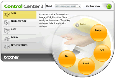 Configurer ou modifier les paramètres pour les options de numérisation du  ControlCenter 2 ou 3 | Brother