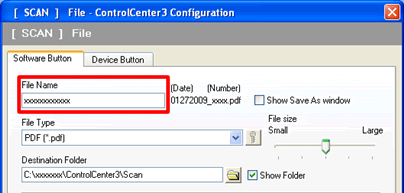 Configurare o modificare le impostazioni del ControlCenter 2 o 3 opzioni di  scansione | Brother