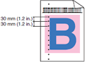 Colored spots at 30mm (1.2in.)