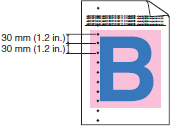 Colored spots at 30mm (1.2in.)