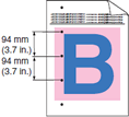 Colored spots at 94mm (3.7in.)