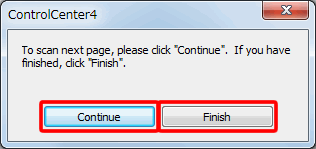 Continuous scanning dialog