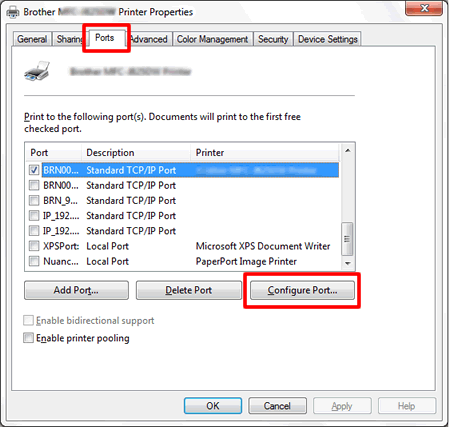 Estoy utilizando Windows Vista orWindows 7 y estoy tratando de utilizar una  máquina Brother conectada al network, no o bstante la máquina permance  fuera de línea y no logro imprimir. | Brother