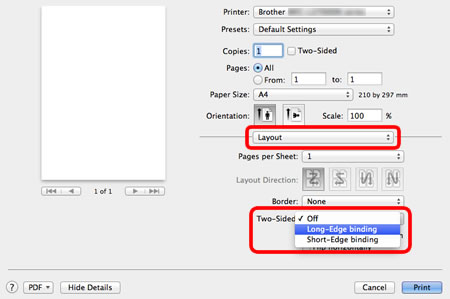 mac print settings double sided pdf