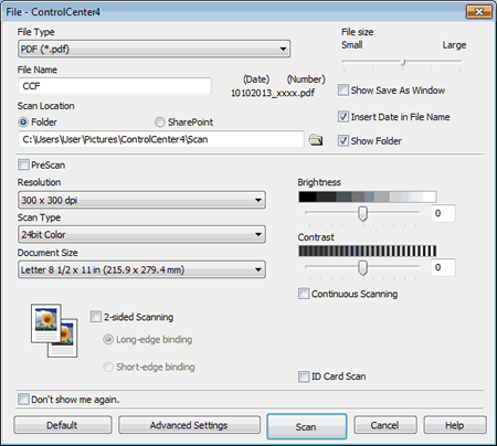 Escanear y guardar un documento en formato PDF para Windows (Escanear a  archivo) | Brother