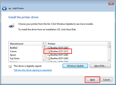 Install the printer driver