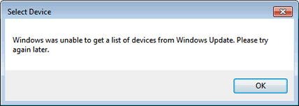 I cannot install the Windows 7 built-in drivers from the Windows Update  provided by Microsoft®. | Brother