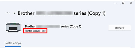 Make sure the Brother machine status Make sure the Brother machine status