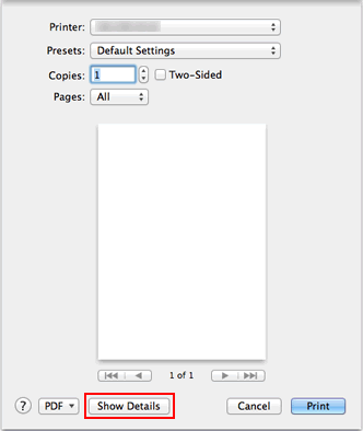 Print dialog