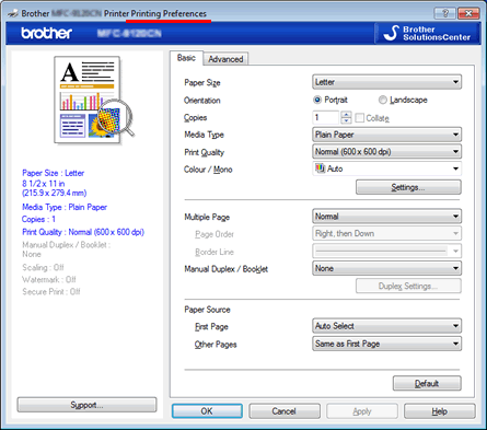 Modifier les paramètres du pilote d'imprimante (Windows®/macOS) | Brother