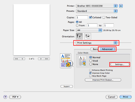 Ajustar la configuración de colores utilizando la configuración  personalizada en el controlador de la impresora | Brother