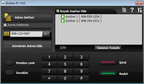 PC-FAX Kullanarak Faks Gönderme (Windows®) | Brother