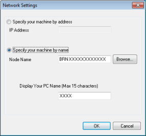 PC-Fax Receive Network settings