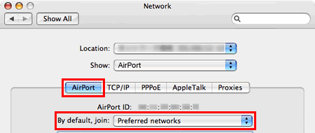 Choose Preferred networks.