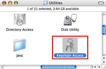 Double-click Keychain Access.