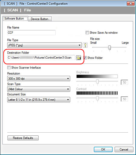 Ubicar archivos escaneados con ControlCenter3 (para Windows) | Brother