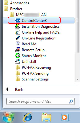 Locate files scanned with ControlCenter3 (For Windows) | Brother