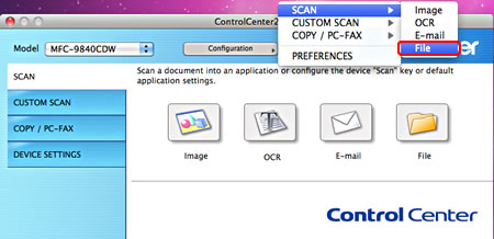 Locate files scanned with ControlCenter2 | Brother