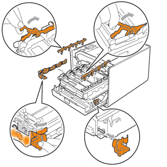 Removing orange plastic packing material 