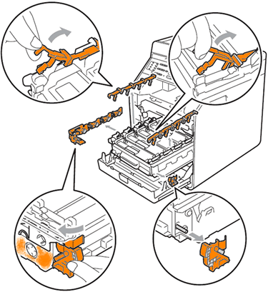 Removing orange plastic packing material 
