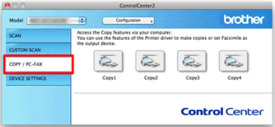 Scanarea şi unui document ca de calculator folosind ControlCenter2 (Mac X 10.4 - 10.6) | Brother