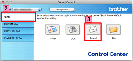 Escanear un documento y enviarlo por correo electrónico como un anexo (Para  Macintosh®) | Brother